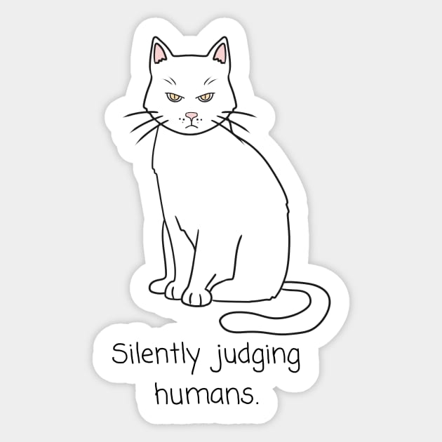 Cat silently judging humans Sticker by CriticalCat